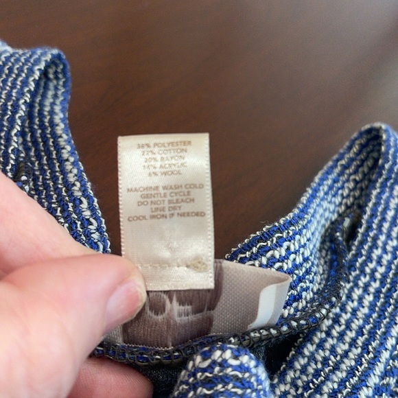 Loft Sweater Dress A-Line Blue White - size small. JJ - Picture 6 of 6